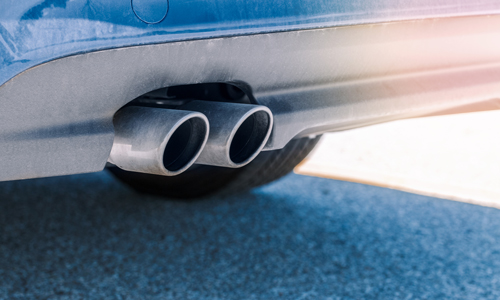 exhaust of a car